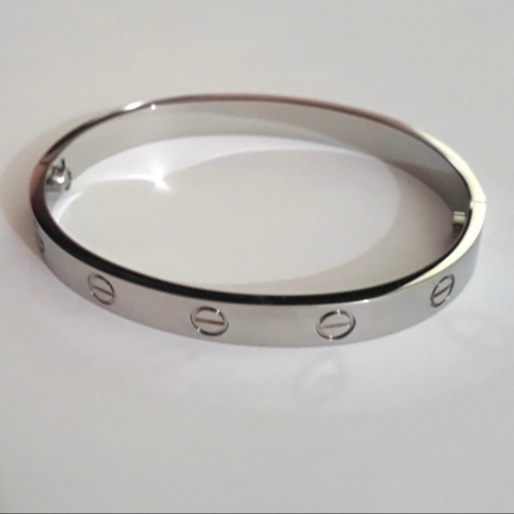 Generic Clip On Screw Bangle Bracelet in Silver